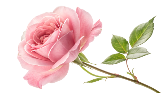 Pink rose isolated on white
