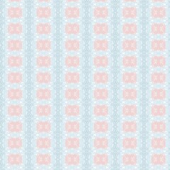 A subtle, seamless pattern featuring pastel pink and light blue vertical stripes with bow-knot-like shapes