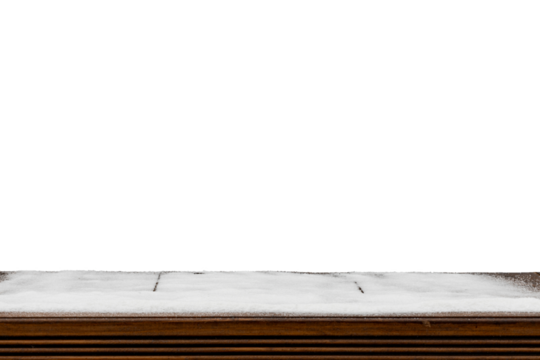 winter Christmas background with snow on the wood.