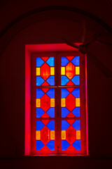 stained glass window in a church