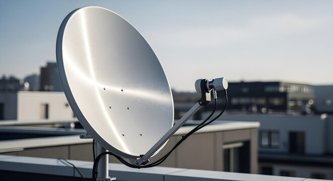  Modern Satellite Dish on Rooftop