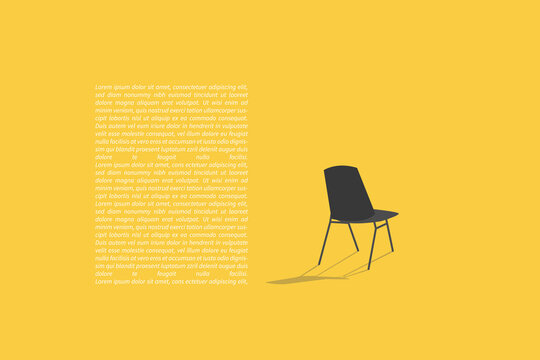 Hiring and recruitment poster or banner vector concept in minimalist style with CHAIR . Symbol of vacancies, job offers, career development, job advertisement. Eps10 vector illustration