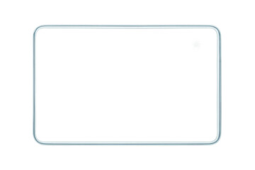 Naklejka premium Transparent glass frame with rounded corners, realistic glossy light reflection, and a clear border for design mockups