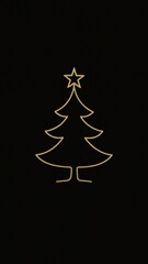 Obraz premium Minimalist golden Christmas tree mobile wallpaper