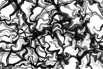 Abstract black and white smoky lines. High-contrast texture creates a sense of movement and depth. Perfect for posters, web design, collages, and modern art projects.