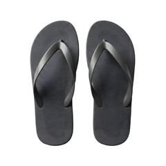 Fototapeta premium Pair of black flip flops isolated on white background