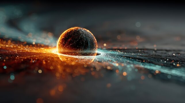 Celestial Encounter: A mesmerizing cosmic spectacle unfolds as a celestial body interacts with an ethereal energy field. The scene captures the beauty, mystery.