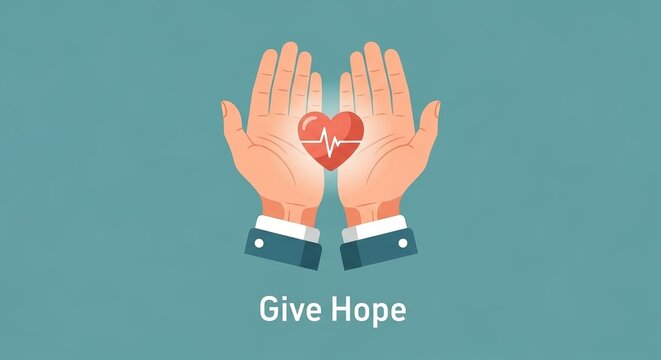 Hands Offering a Heart Symbol to Give Hope for Health Awareness, Charity Initiatives, Emotional Support, and Community Well-being