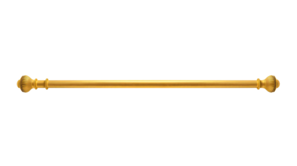 Golden curtain rod isolated on transparent background