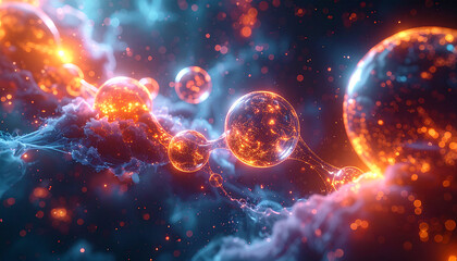 Celestial Spheres: A mesmerizing display of celestial spheres suspended amidst vibrant nebulae, capturing the awe and mystery of the cosmos.