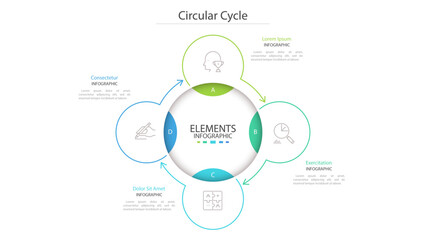 Circular Cycle Element Infographic Design