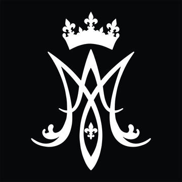 Royal Marian Monogram With Crown