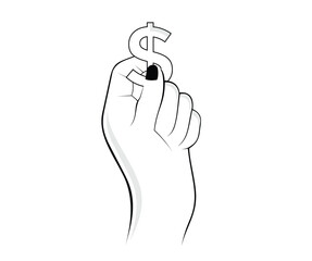 hand holding dollar icon