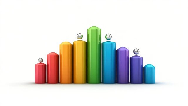 Colorful bar chart with key colorful bar chart displaying data with explanatory key positioned above the visual