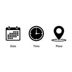 date time place event location schedule icons