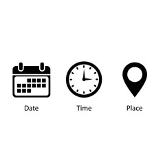 date time place location schedule event meeting planner icons