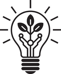 Hand-drawn lightbulb concept vector icon: bright idea, innovation, and power illustration