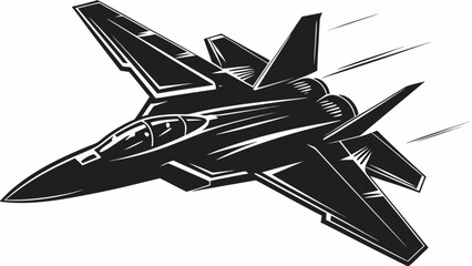 Dynamic monochrome jet fighter soars through the sky in powerful flight for aviation enthusiasts