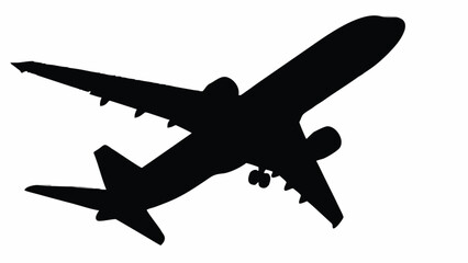 Dramatic silhouette of airplane taking off, symbolizing travel, adventure, and aviation dreams