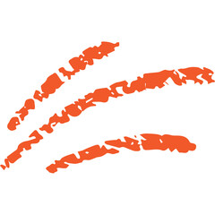 Abstract Orange Brush Strokes on White Background