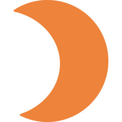 Abstract Orange Crescent Shape With Transparent Background Simple Geometric Form Isolated Graphic Element.