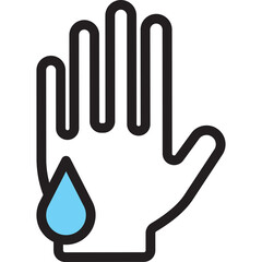 Illustration Of A Hand With A Blue Water Droplet On A Transparent Background Representing Hydration Or Liquid Contact