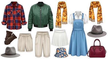 Diverse fashion collection showcasing casual and formal wear for all occasions