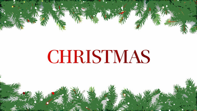 Celebrate Christmas with festive evergreen branches framing joyful holiday messages beautifully