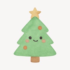 Cute festive Christmas tree illustration.