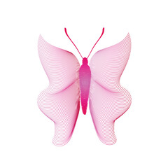 The design features a simple butterfly created using a continuous line drawing