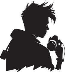 silhouette of photographer with camera