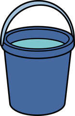 Blue Bucket Filled with Water Keywords: bucket, water, blue, container, liquid, carrying
