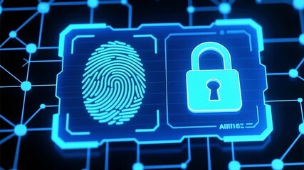 Fingerprint security lock and biometric technology represent digital HR management analytic - Powered by Adobe