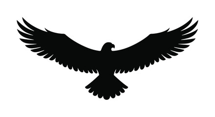Fototapeta premium A striking silhouette of an eagle with wings outstretched in flight