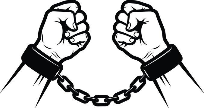 Symbolic freedom breaking chains of oppression art, expressing liberation and resilience, a powerful statement against injustice in social commentary