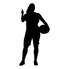Silhouette of a Woman Basketball Player