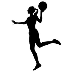 Silhouette of a Woman Basketball Player