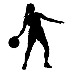 Silhouette of a Woman Basketball Player