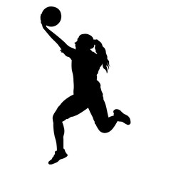 Silhouette of a Woman Basketball Player
