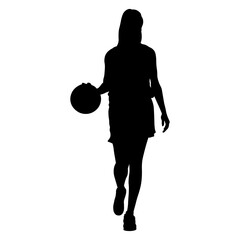 Silhouette of a Woman Basketball Player