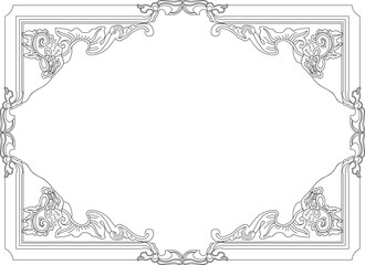 sketch vector illustration silhouette design ornament frame decoration decoration classic vintage ethnic traditional carving