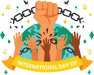 Empowering global unity against slavery and human trafficking, a symbol of freedom and remembrance for advocacy campaigns and educational resources