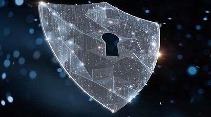 Network shield protecting digital security data privacy secure network defense symbol against cyber threats online