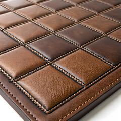 Obraz premium Rich diamond quilted leather texture in warm brown tones creates a luxurious and sophisticated surface ideal for premium interiors and fashion