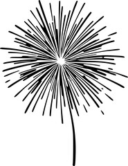 Fototapeta premium Minimalist firework silhouette vector for festive and night sky scene