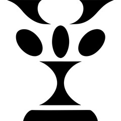 Abstract black design with horizontal lines and dot on transparent background silhouette