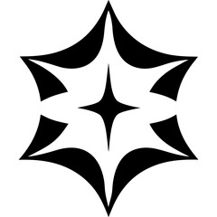 Horizontal symmetrical divider line in black color on transparent background silhouette