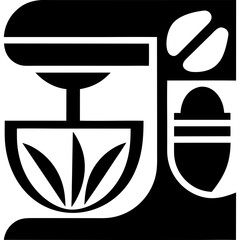 Abstract horizontal black and white line pattern art on transparent background silhouette