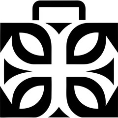 Horizontal symmetrical design with black lines art on transparent background silhouette