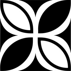 Horizontal black and white decorative line element on transparent background silhouette